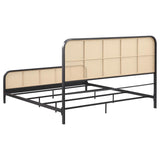 Lanewood Open Cane Webbing Metal Eastern King Bed Black - 360250KE