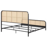 Lanewood Open Cane Webbing Metal Eastern King Bed Black - 360250KE