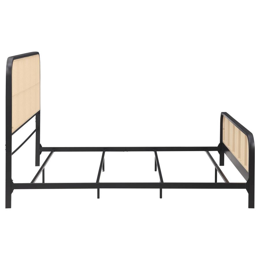 Lanewood Open Cane Webbing Metal Eastern King Bed Black - 360250KE