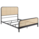 Lanewood Open Cane Webbing Metal Queen Bed Black - 360250Q