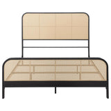 Lanewood Open Cane Webbing Metal Queen Bed Black - 360250Q