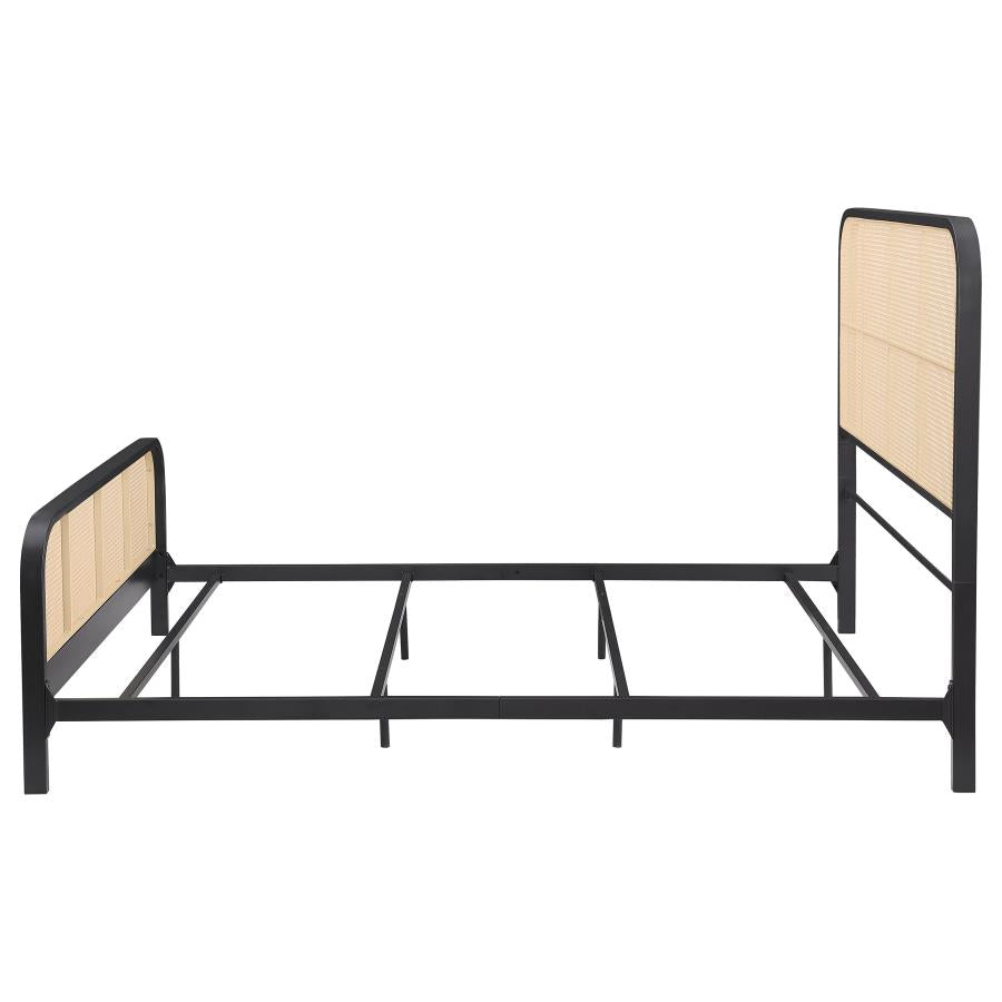 Lanewood Open Cane Webbing Metal Queen Bed Black - 360250Q