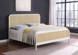 Lanewood Open Cane Webbing Metal Eastern King Bed White - 360251KE