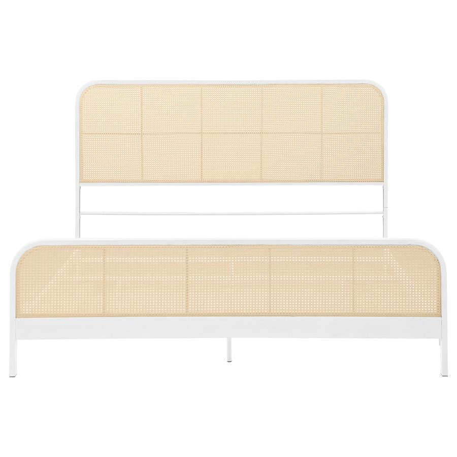 Lanewood Open Cane Webbing Metal Eastern King Bed White - 360251KE
