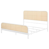 Lanewood Open Cane Webbing Metal Eastern King Bed White - 360251KE