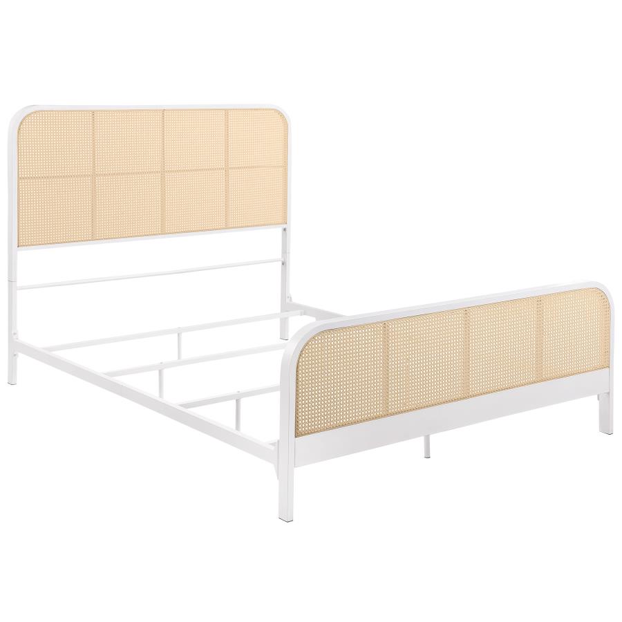 Lanewood Open Cane Webbing Metal Queen Bed White - 360251Q