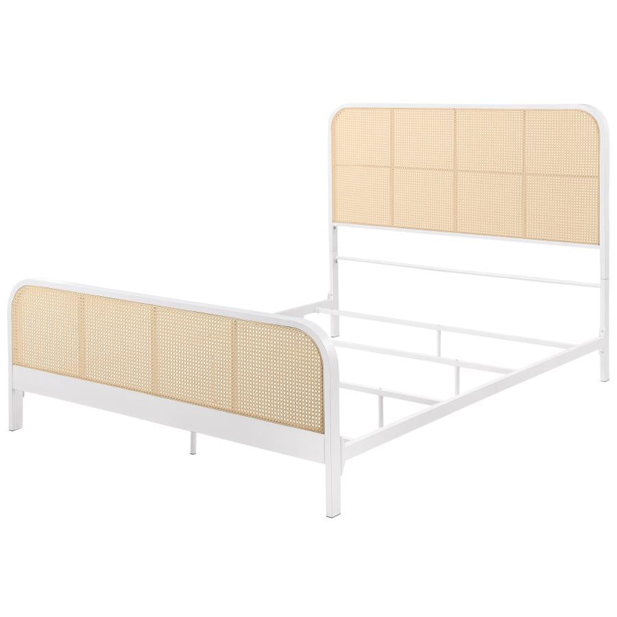 Lanewood Open Cane Webbing Metal Queen Bed White - 360251Q