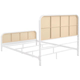 Lanewood Open Cane Webbing Metal Queen Bed White - 360251Q