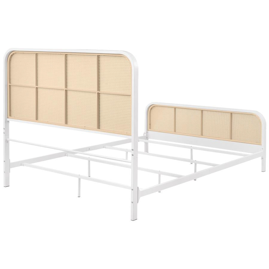 Lanewood Open Cane Webbing Metal Queen Bed White - 360251Q