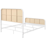 Lanewood Open Cane Webbing Metal Queen Bed White - 360251Q