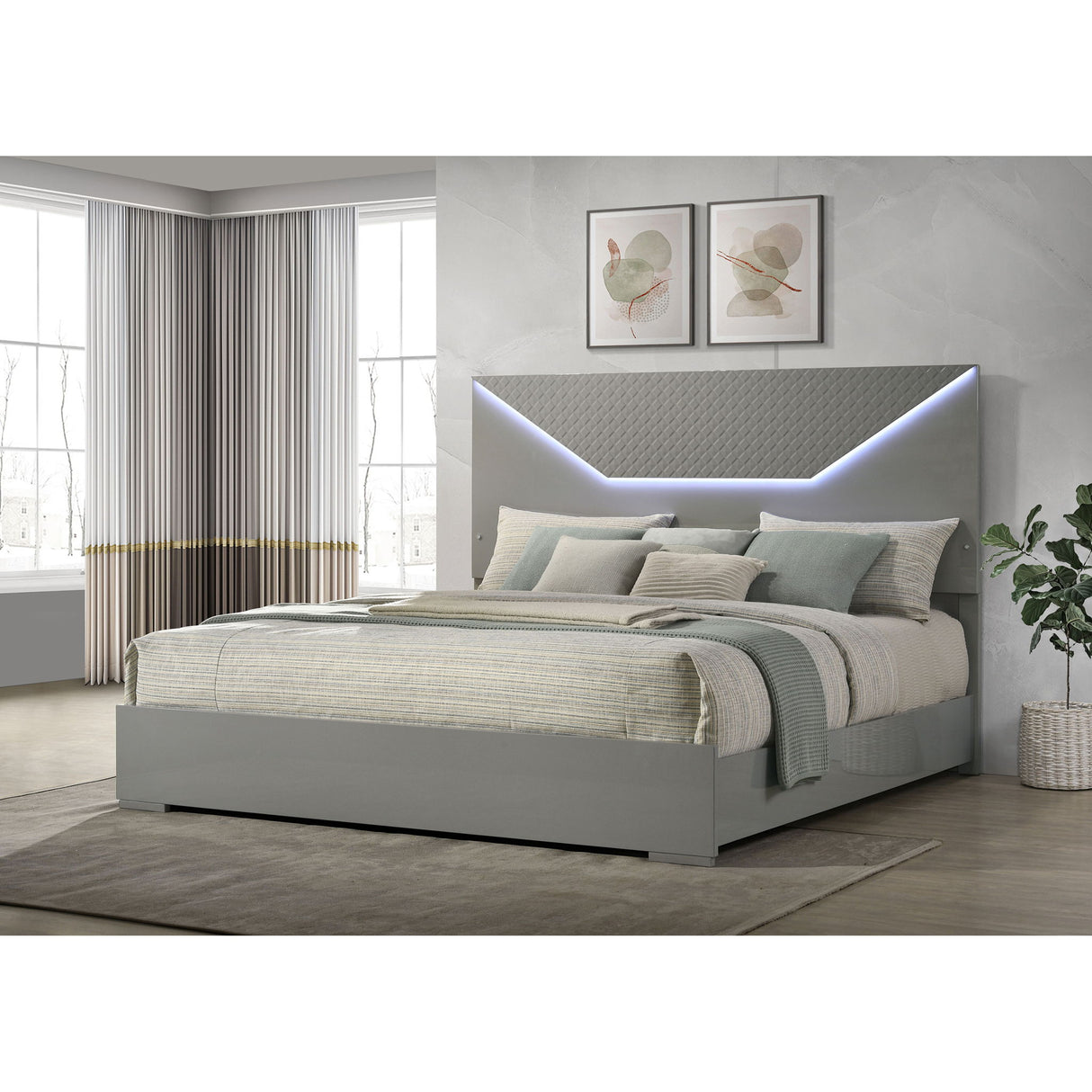 Pierce - Panel Bed LED Headboard