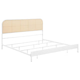Amherst Radio Weave Rattan Metal Eastern King Bed White - 360301KE