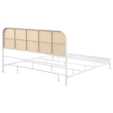 Amherst Radio Weave Rattan Metal Eastern King Bed White - 360301KE