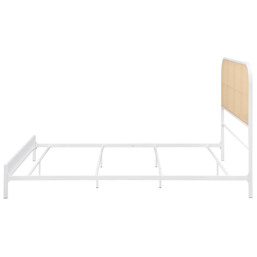 Amherst Radio Weave Rattan Metal Queen Bed White - 360301Q