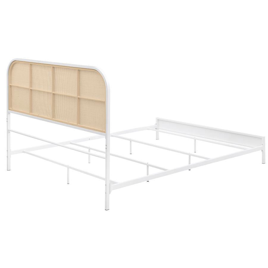 Amherst Radio Weave Rattan Metal Queen Bed White - 360301Q