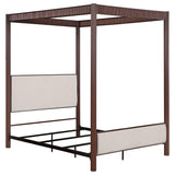 Zimmerlee 89-inch Metal Eastern King Canopy Bed Rust Brown - 360331KE