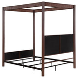 Zimmerlee 89-inch Metal Eastern King Canopy Bed Rust Brown - 360331KE