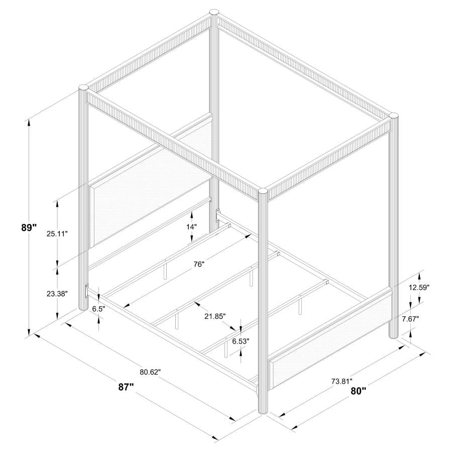 Zimmerlee 89-inch Metal Eastern King Canopy Bed Rust Brown - 360331KE