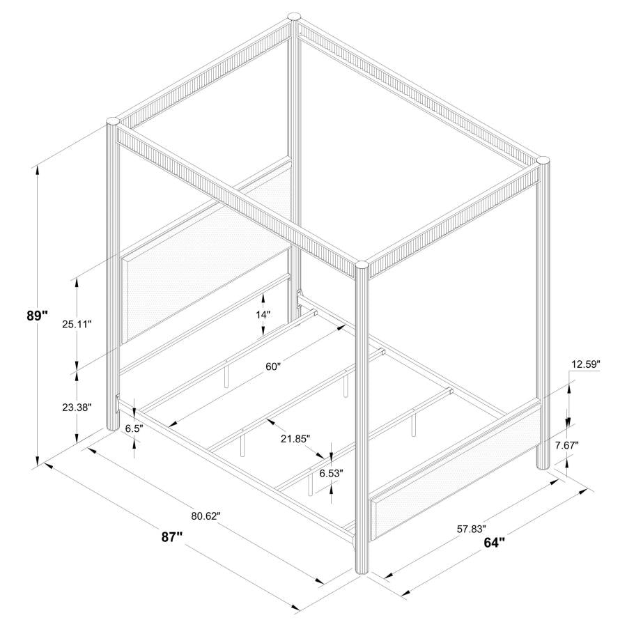 Zimmerlee 89-inch Metal Queen Canopy Bed Rust Brown - 360331Q