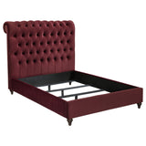 Devon 4-piece Full Bedroom Set Wine Red and Dark Oak - 360341F-S4