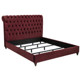 Devon 4-piece Eastern King Bedroom Set Wine Red and Dark Oak - 360341KE-S4