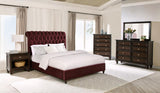 Devon 5-piece California King Bedroom Set Red and Dark Oak - 360341KW-S5