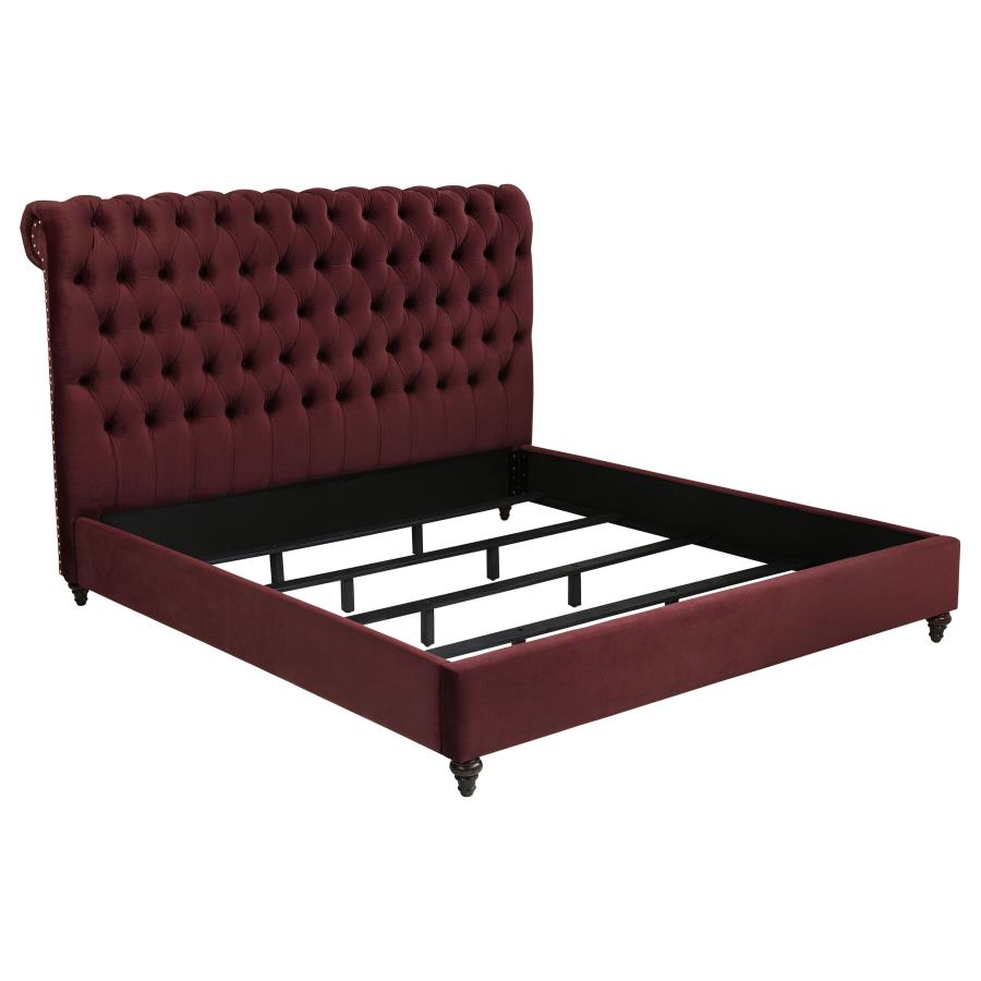Devon 5-piece California King Bedroom Set Red and Dark Oak - 360341KW-S5