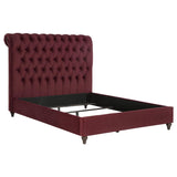 Devon 4-piece Queen Bedroom Set Wine Red and Dark Oak - 360341Q-S4
