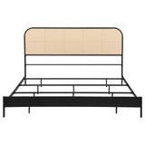Amherst Radio Weave Rattan Metal Eastern King Bed Black - 360351KE
