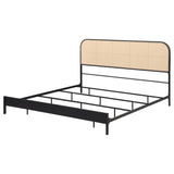 Amherst Radio Weave Rattan Metal Eastern King Bed Black - 360351KE