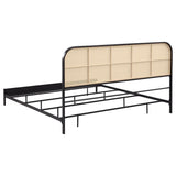 Amherst Radio Weave Rattan Metal Eastern King Bed Black - 360351KE
