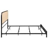 Amherst Radio Weave Rattan Metal Eastern King Bed Black - 360351KE