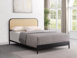 Amherst Radio Weave Rattan Metal Queen Bed Black - 360351Q