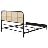 Amherst Radio Weave Rattan Metal Queen Bed Black - 360351Q