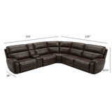 Brazil - Power Sectional With Adjustable Headrest & Footrest - Dark Brown