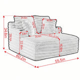 Oversized Chaise Lounge Chair Indoor With Pillows For Living Room
