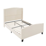Platform Bed Frame With Tall Headboard And High Footboard