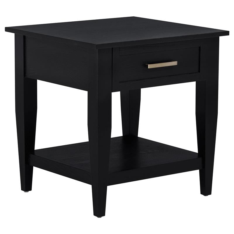 Lindenton 1-drawer Wood Occasional Side End Table Black - 722727