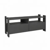 TV Stand For TVs Up To 55" With Open Shelves And 2 Drawers - Carbon Gray