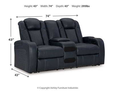Fyne-Dyme Power Reclining Loveseat with Console - 3660318