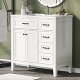 Modern Bathroom Vanity With Sink, Freestanding Design With Drawers And Doors