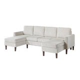 Sectional Set With Dual Chaises And Square Arms
