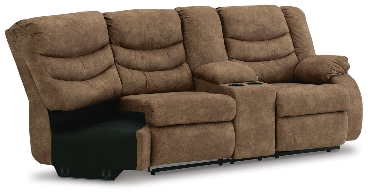 Partymate Right-Arm Facing Reclining Loveseat with Half Wedge Console - 3690249