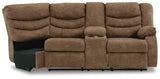 Partymate Right-Arm Facing Reclining Loveseat with Half Wedge Console - 3690249