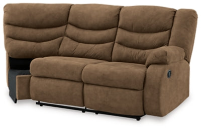 Partymate Right-Arm Facing Reclining Loveseat with Half Wedge - 3690250