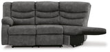Partymate Left-Arm Facing Reclining Loveseat with Half Wedge - 3690348