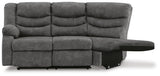 Partymate Left-Arm Facing Reclining Loveseat with Half Wedge - 3690348