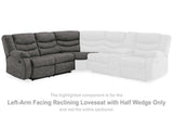 Partymate Left-Arm Facing Reclining Loveseat with Half Wedge - 3690348