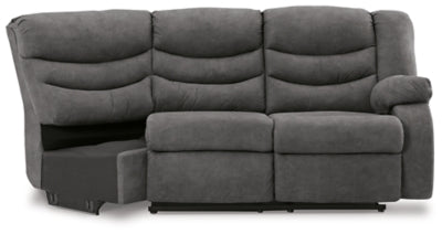 Partymate Right-Arm Facing Reclining Loveseat with Half Wedge - 3690350