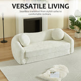 Curved Convertible Sofa, 2 In 1 Frameless Folding Sofa Bed With Pull Out Base And Deep Seat